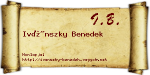 Ivánszky Benedek névjegykártya