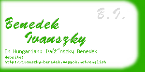 benedek ivanszky business card